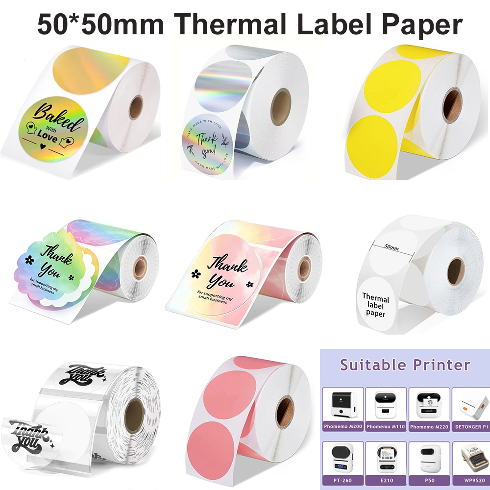 Commercial Printing Services - 1 롤 원형 원형 감열지 50x50mm